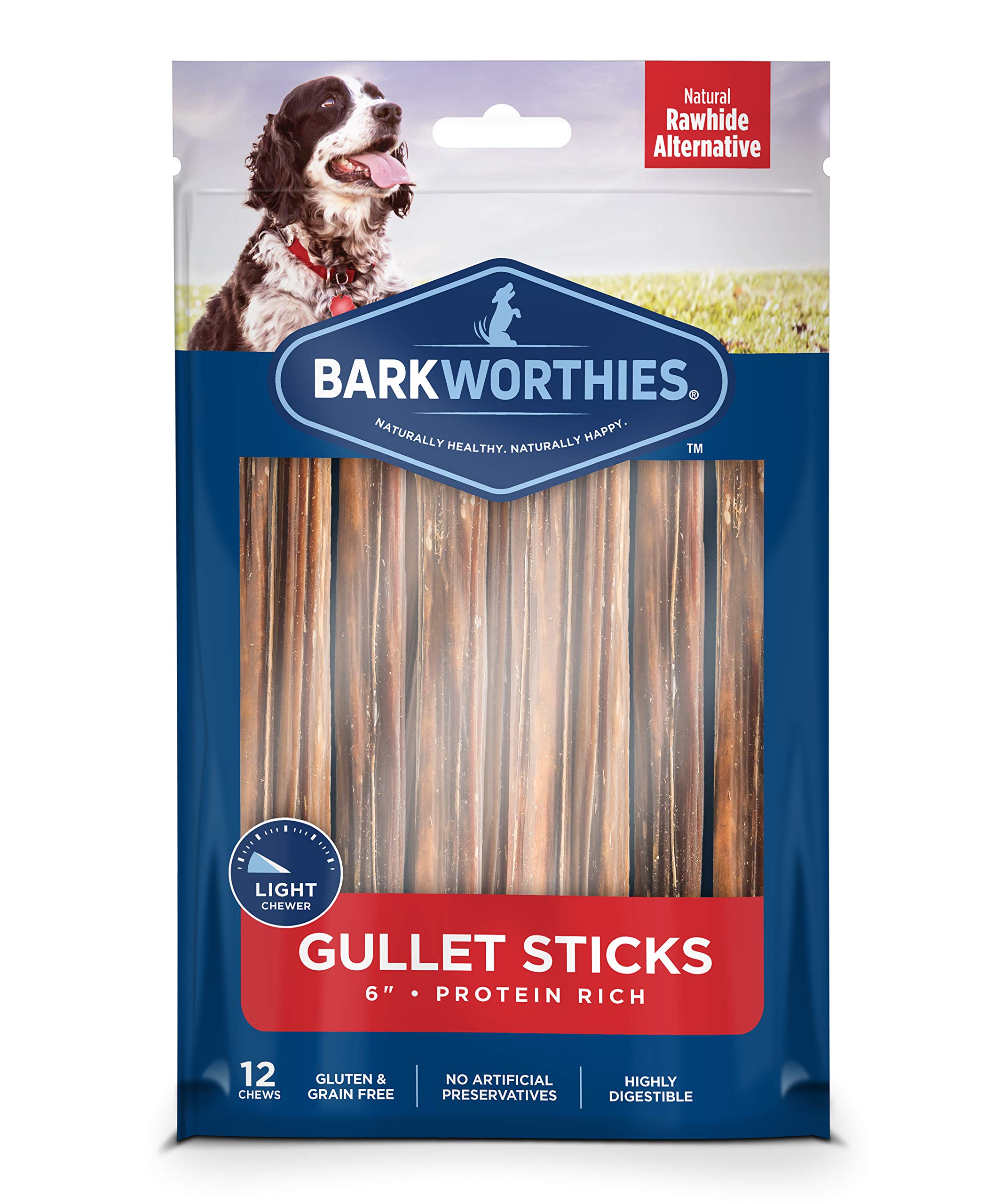 Barkworthies 6-inch Beef Gullet Sticks for Dogs (12 pk) - Healthy Dog