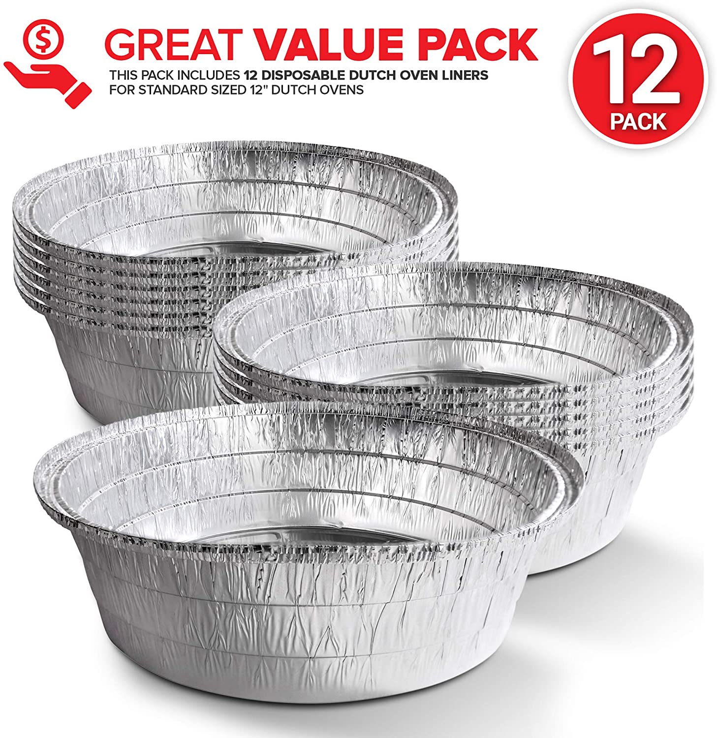 Stock Your Home Dutch Oven Liner 12" 12 pack 817496023891 eBay